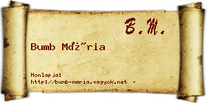 Bumb Mária névjegykártya