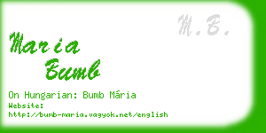 maria bumb business card